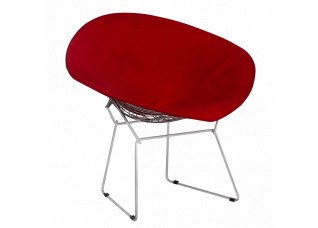 Poltrona Bertoia Diamante com Capa Veludo Vermelho