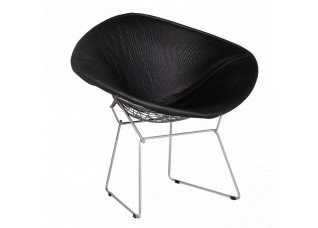 Poltrona Bertoia Diamante com Capa Corino Preto